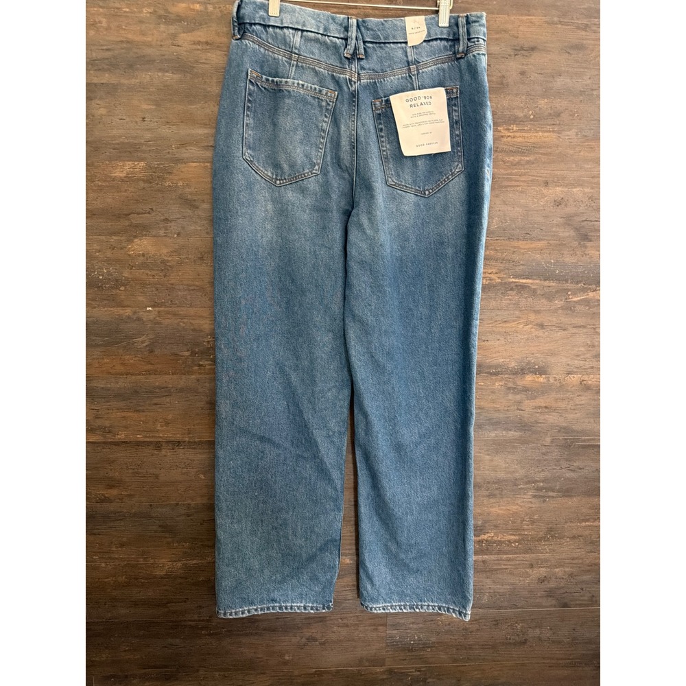 Good American Good 90s Relaxed Mid Rise Baggy Jeans Blue 8/29 GFXCULB859